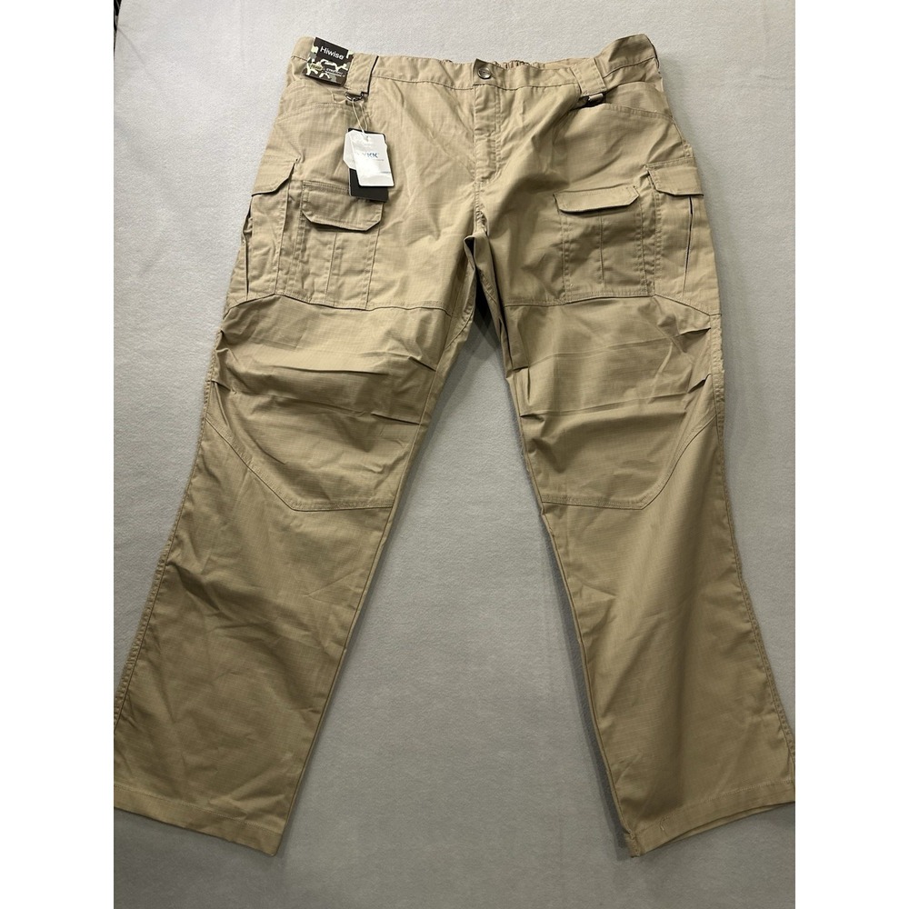 Hiwise Men Ripstop Tactical Pants Water-Resistant Stretch Cargo Pant Beige 44/32